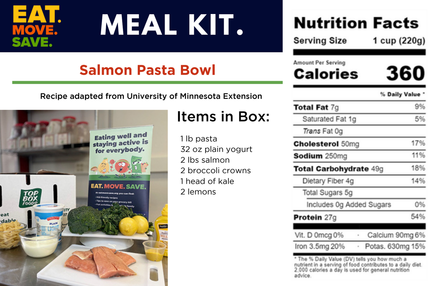 Eat. Move. Save. Salmon Pasta Bowl Meal Kit