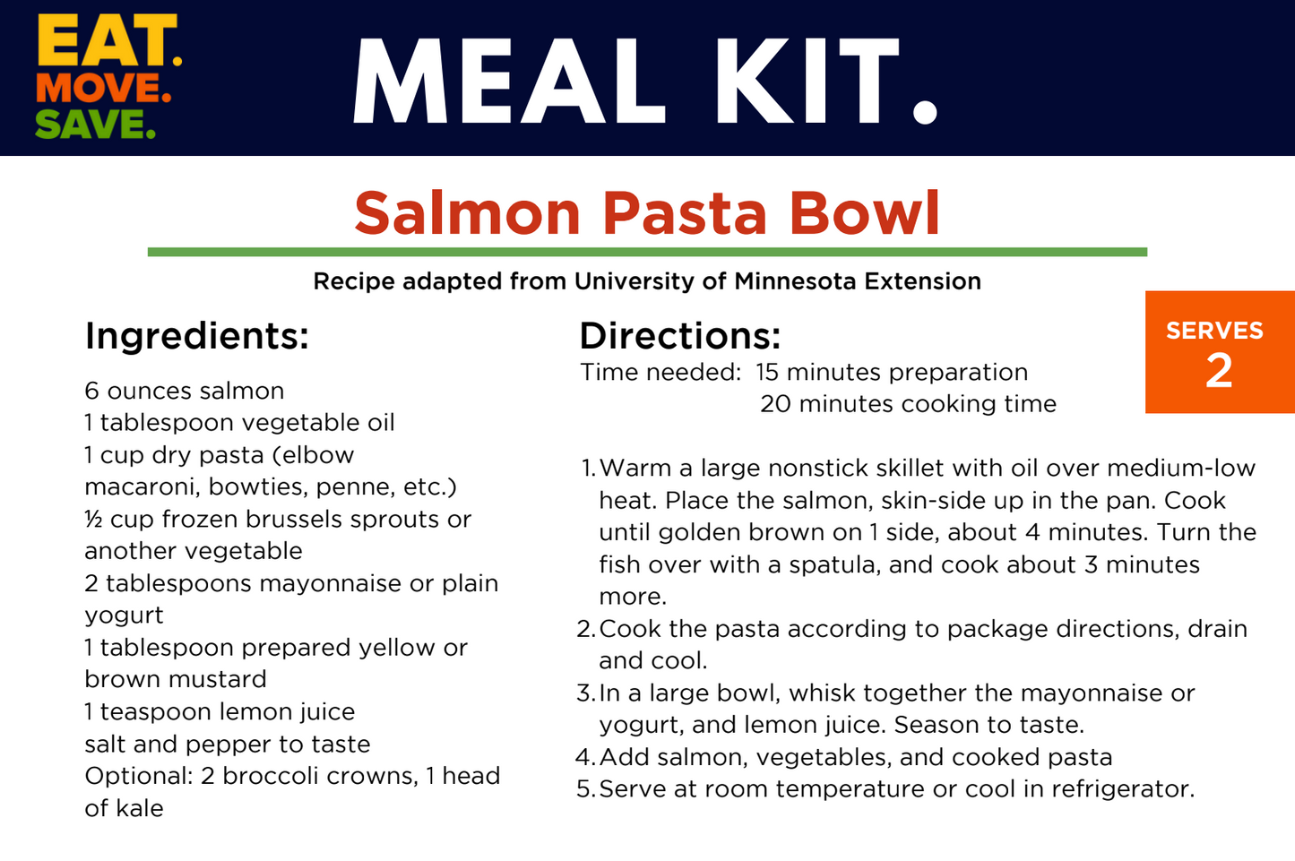 Eat. Move. Save. Salmon Pasta Bowl Meal Kit