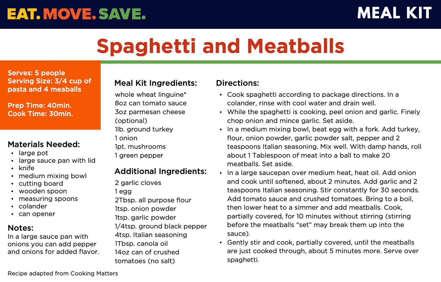 Spaghetti Meal Kit