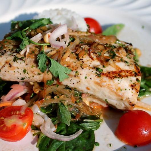 Broiled Gulf Fish with Brown Rice and Citrus Tomato Salad โ Top Box ...